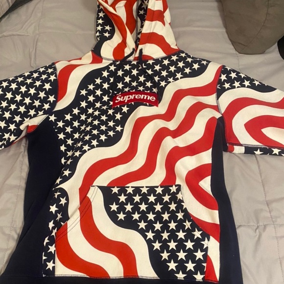 Supreme USA Flag Box Logo Hoodie